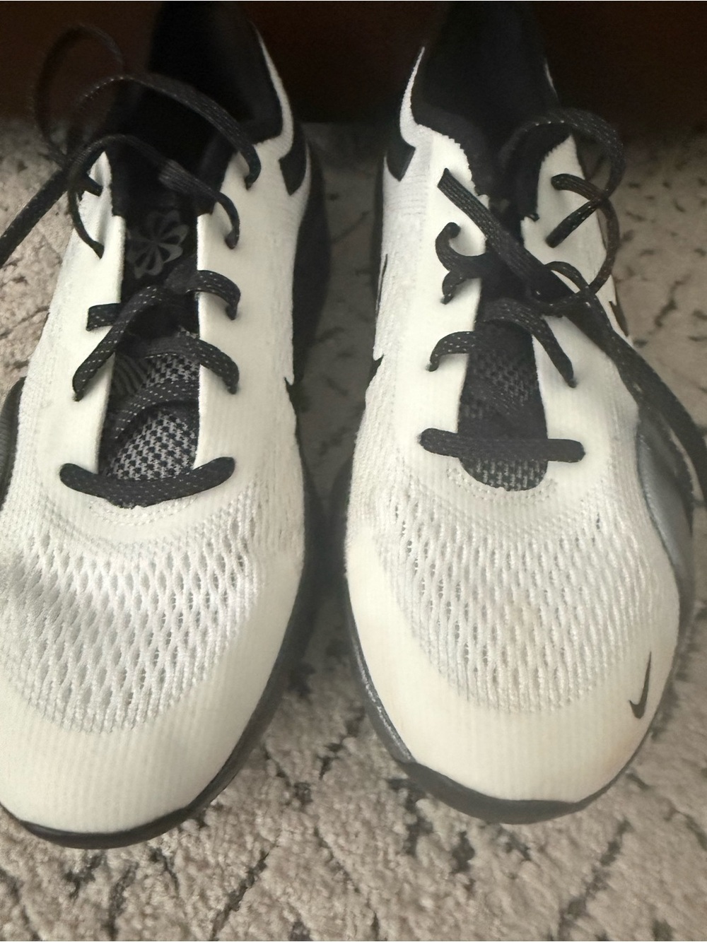 Nike White and Black Athletic Running Shoes